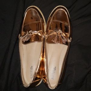Rose Gold JustFab loafers sz11